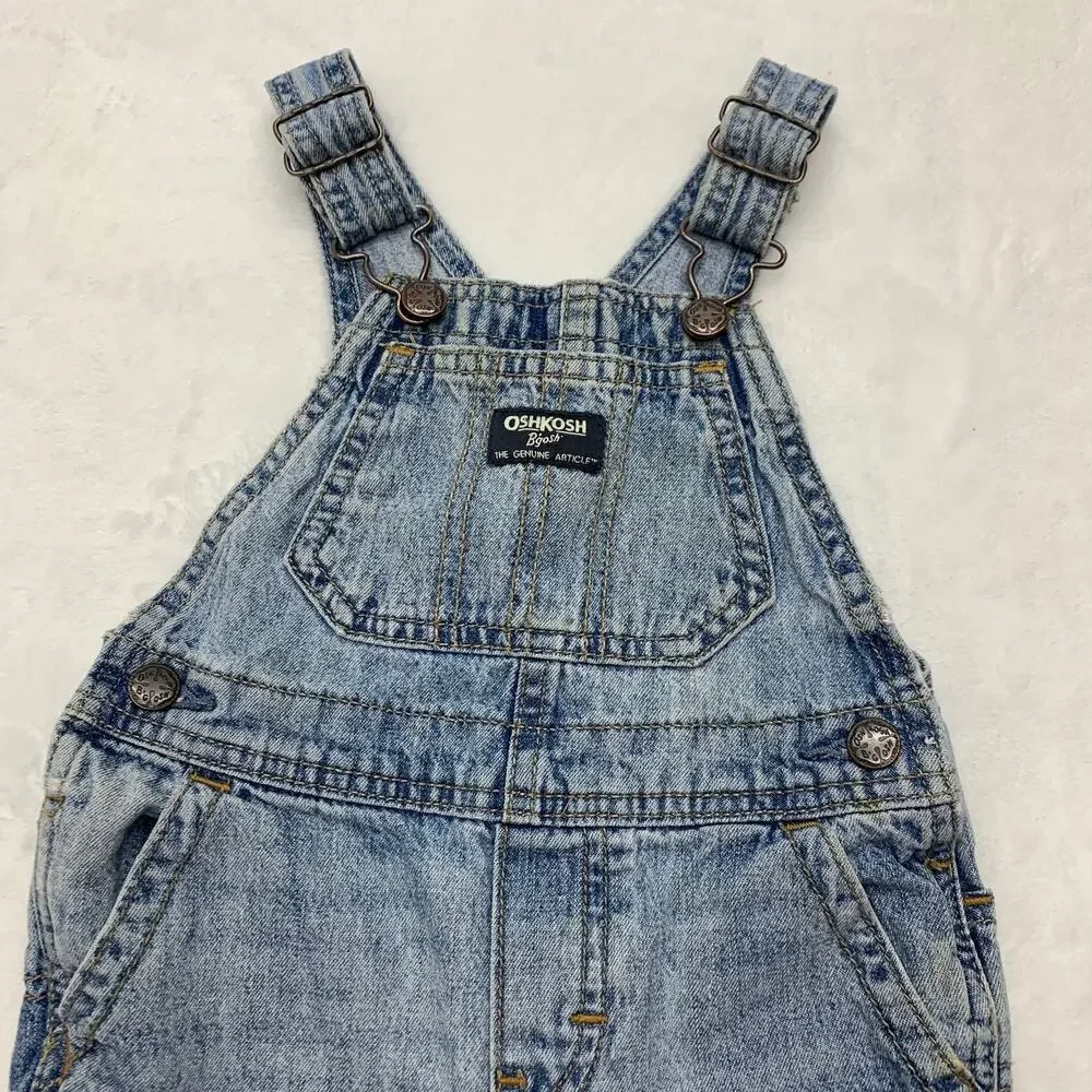 Osh Kosh B'Gosh 18-24M Stonewash Long Pant Denim Jean Overalls Kidcore